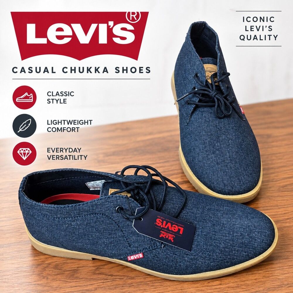 Levi's Men's Denim Chukka Boots Blue Gum Sole Size 12 NWT 51801609U